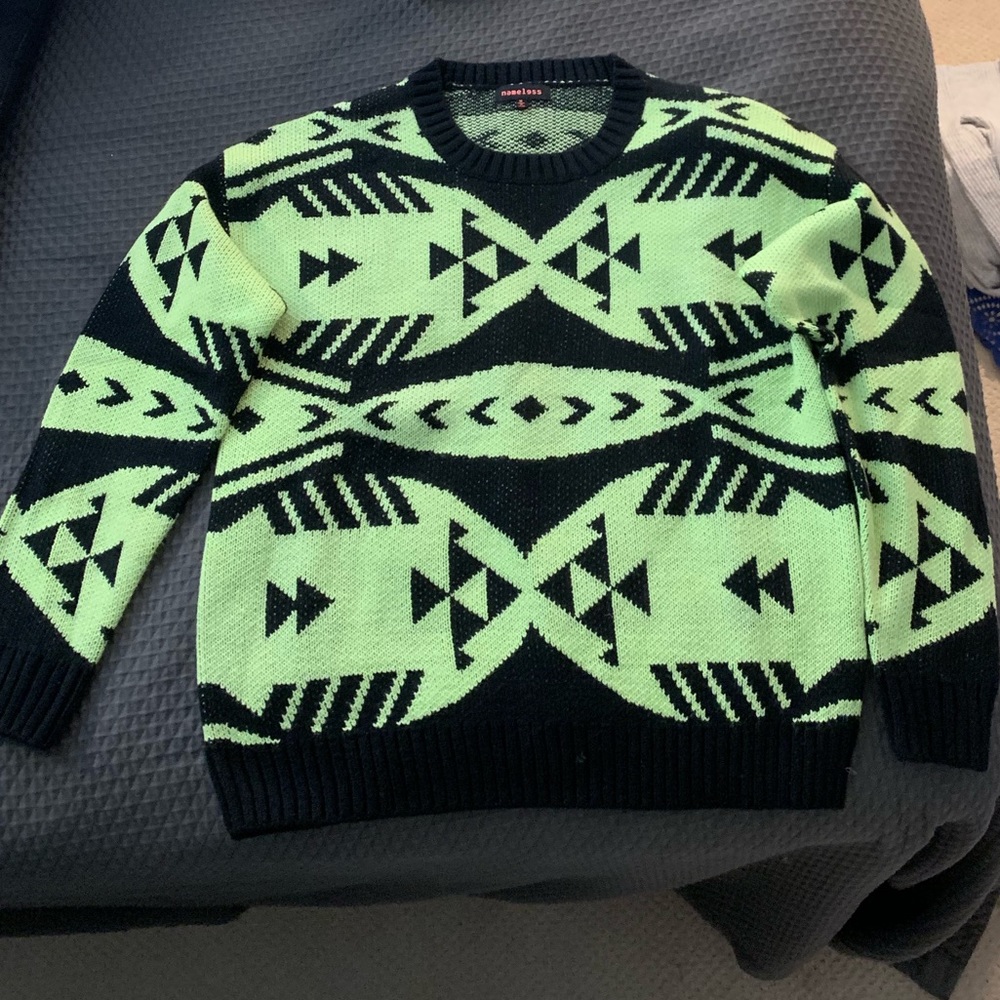 Nameless Neon green and black sweater